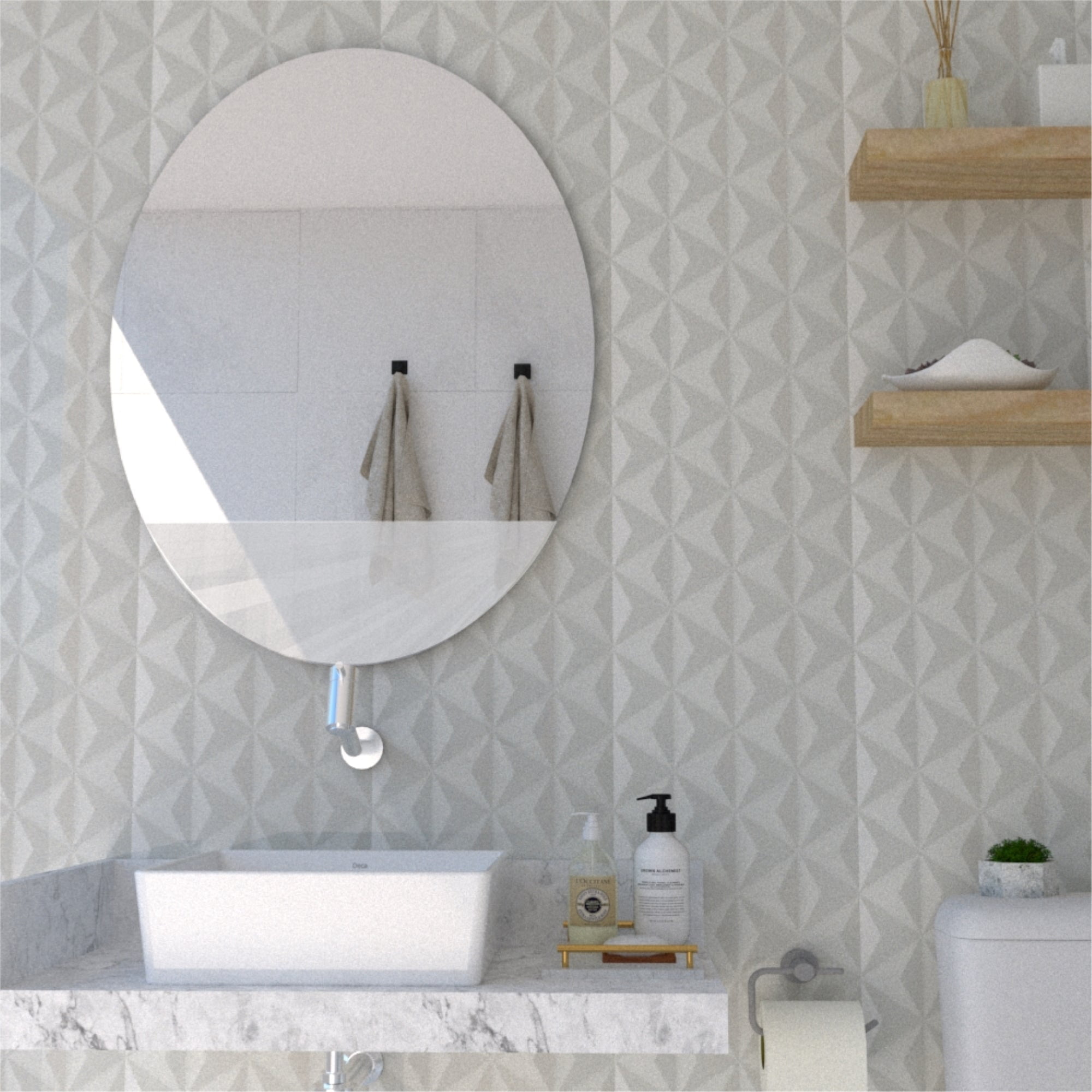 Fmfurniture - Espejo Ovalado Fm-026 80x61,8x1,9