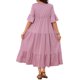 thumbnail image 3 of INSPIRE CHIC Vestido Maxi de Maternidad para Mujeres, Mangas Cortas, Cuello en V, Manga con Volantes para Sesión de Fotos, M Rosa, 3 of 6