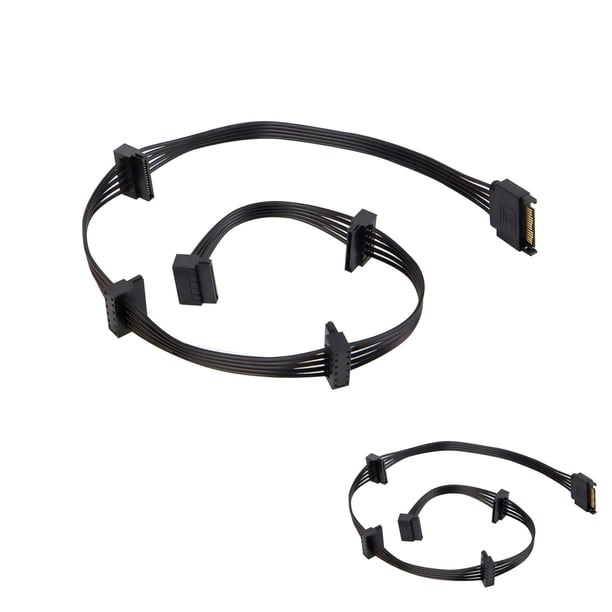 Divisor de cables de extensión de alimentación SATA a 5 SATA, paquete de 2 unidades YSIUENG