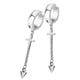 thumbnail image 2 of Pendientes Cruzados Con Clip De Oreja Sin Piercing Estilo Punk Rock De 2 Piezas 64 Mm Plateado, 2 of 5