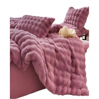 Genérico - Cobertor Imitacion De Piel De Conejo Con Chiporro Violeta 2 Plazas