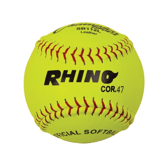 Champion Sports Softballs de Cuero de 12 pulgadas - Núcleo de Corcho - Compresión Media - Costuras Elevadas - Amarillo Óptico - Paquete de 12