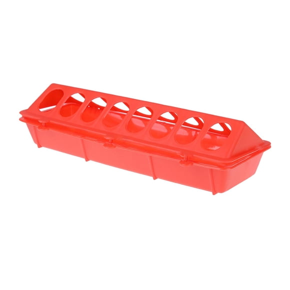 Alimentador De Aves De Corral Comedero De Pollo Contenedor De Tapa Abatible De Plástico Rojo