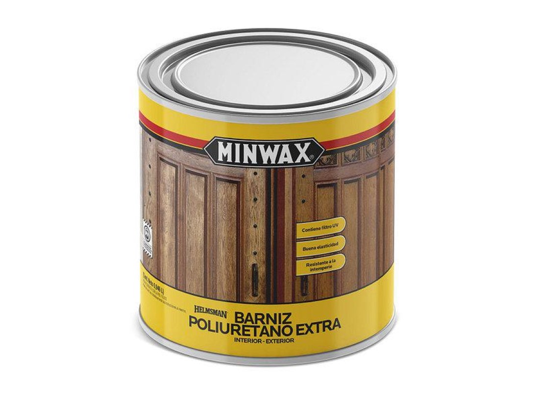 Minwax - Barniz Poliuretano Extra Brillante Incoloro 1/4 Gl (945Ml)