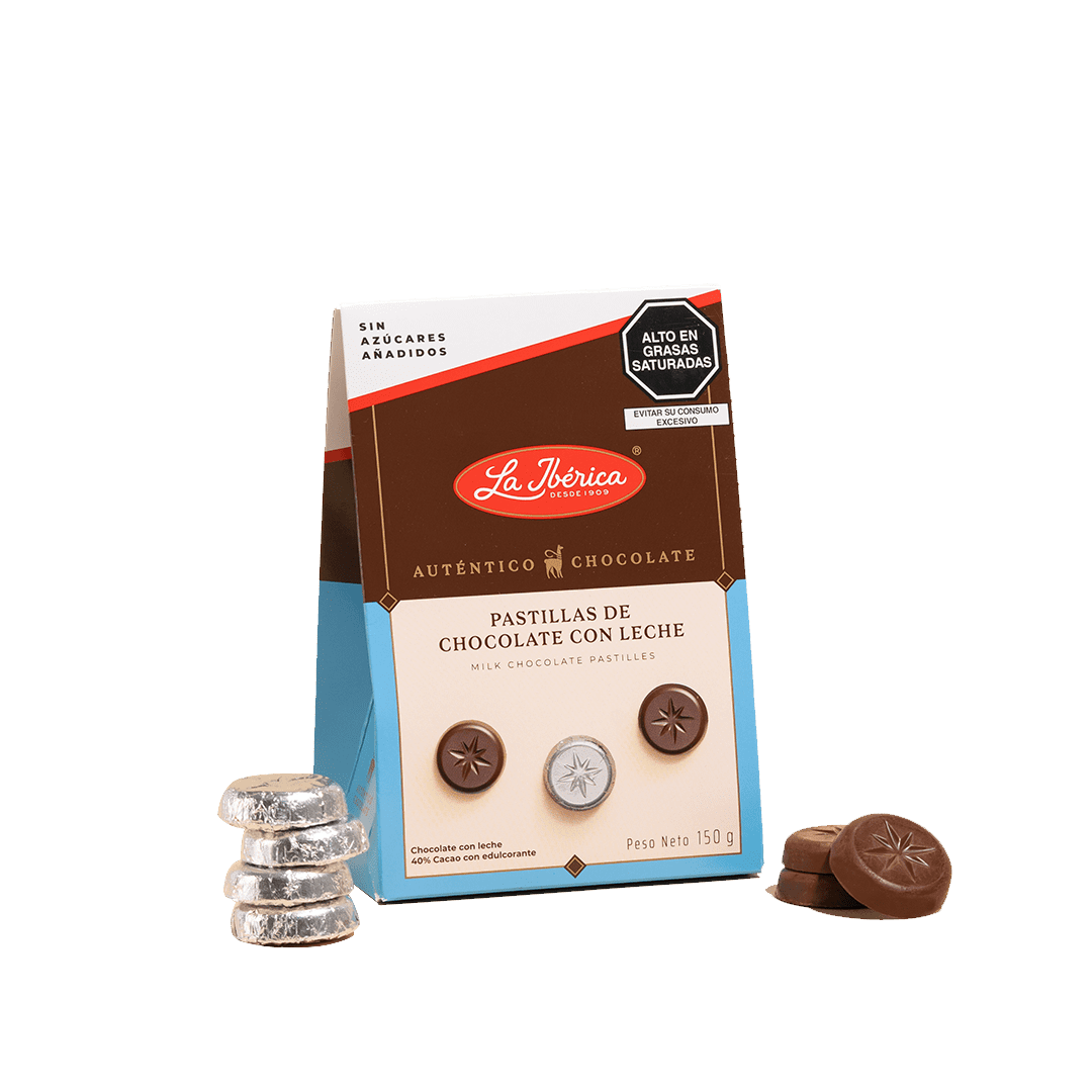 Chocolates La Ibérica - Pastillas De Chocolate Con Leche Sin Azúcar 150g La Ibérica