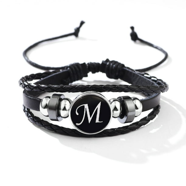 Stackable PU Leather Chain Bracelet - 26 English Letter Pattern - Perfect Birthday Gift for Personality Lovers!