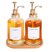 Wakeshome - 2 Botella Dispensador Baño O Cocina 500Ml Dorado