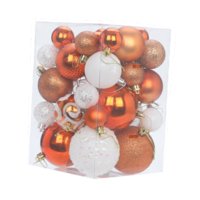Bothyi - 36 Piezas De Adornos Para Árboles De Navidad, Colgantes Para Ventanas, Hogar, Festivales, Color Naranja Y Blanco