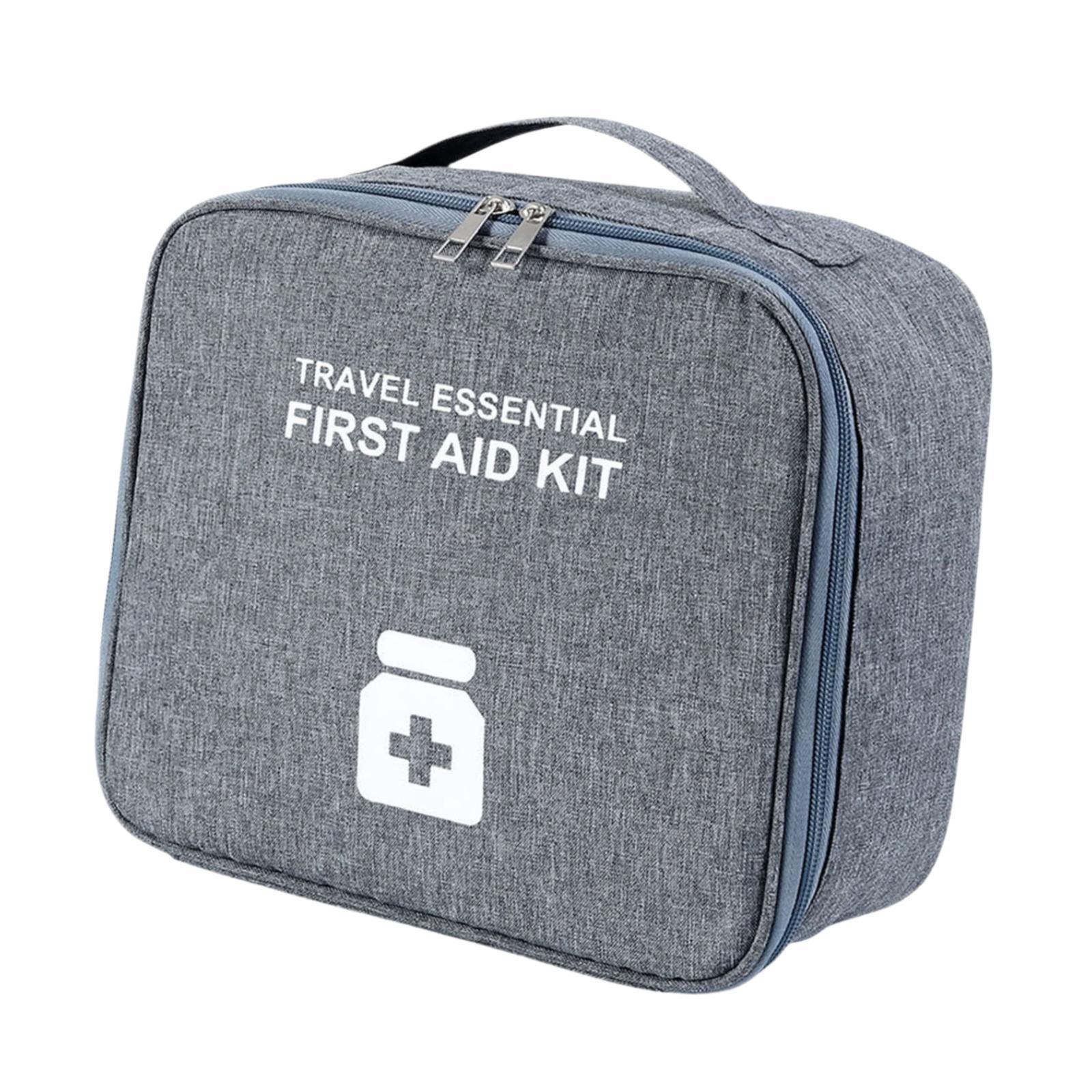Magideal - Bolsa De Almacenamiento De Medicina Portátil, Bolsa De Primeros Auxilios De Tela Oxford, Bolsa Médica Para El Hogar, Bolsa Médica Para Senderismo Al A Gris Y L