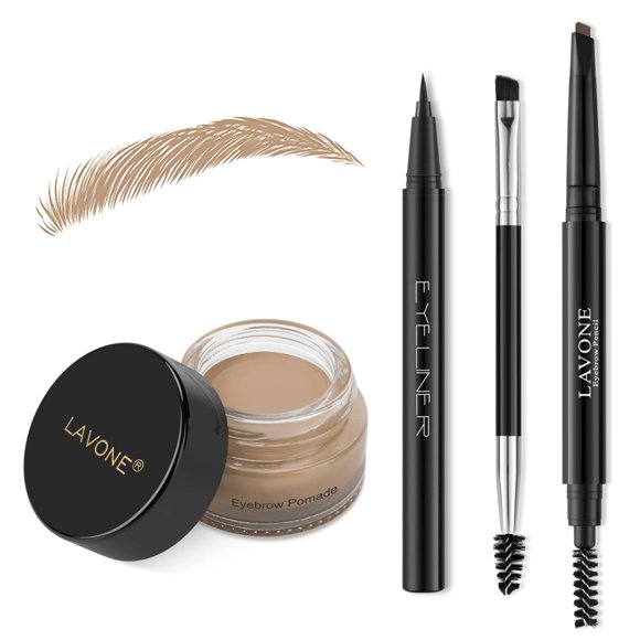 Kit de maquillaje LAVONE para estampar cejas con pomada y delineador de ojos