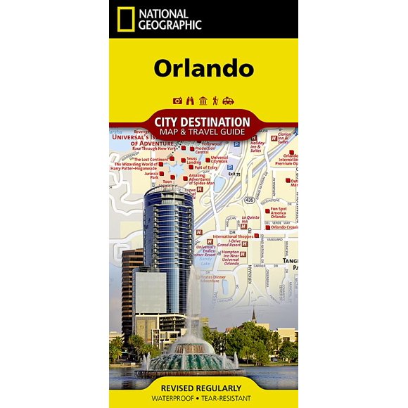 Mapa Nacional Geographic Orlando - Guía de Destino de la Ciudad Impermeable