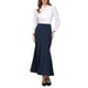 thumbnail image 2 of INSPIRE CHIC Falda Larga de Mujer con Cola de Sirena, Cintura Alta, Oficina, Maxi, Azul Marino Talla S, 2 of 5