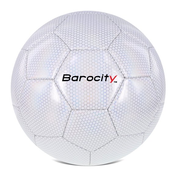 Balón de fútbol Barocity tamaño 5 blanco con patrón arcoíris