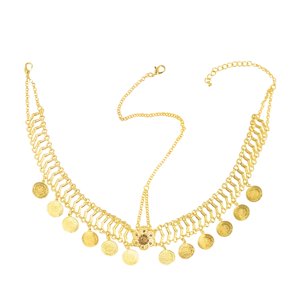 Ioensy - Cadena Para La Cabeza, Joyería, Accesorios Para El Cabello, Cadena Para La Frente Para Disfraz De Novia, Baile Dorado