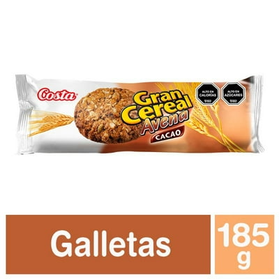 Galletas Gran Cereal Avena Cacao Bolsa 185 G Costa