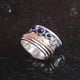 thumbnail image 3 of Boho Lapis Lazuli Ring - Three Tone Meditation Ring for Anxiety and Stress Relief - Spinning Band with Silver Plating, 3 of 4