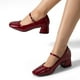 thumbnail image 3 of Zapato Taco Grueso Formal Simil Charol Mujer Weide GH171, 3 of 9