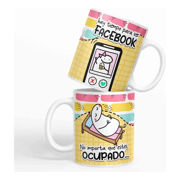Taza Día del Trabajo Divertida - “No Importa Que Estés Ocupado… Hay Tiempo Para Ver Facebook” D5