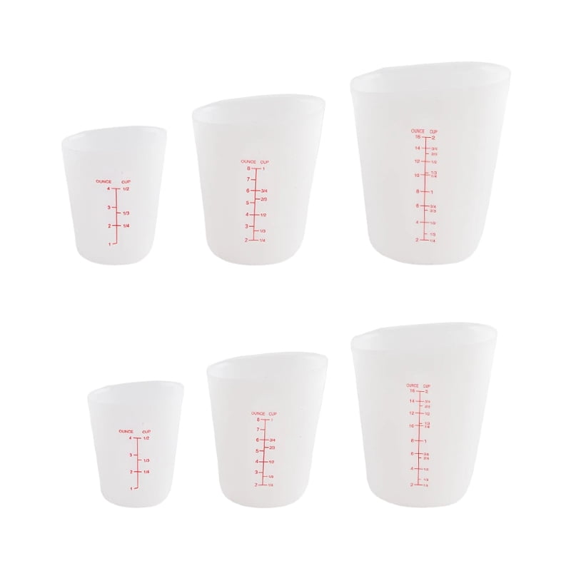 Xusx111 - Juegos De Tazas De Medición De Silicona De 6 Piezas Actualizados Esprime Y Vierta Tazas De Medición Líquidas Tazas De Fusión De Chocolate Flexibles