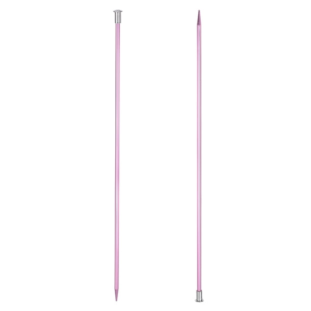Uxcell 2Pcs Agujas de Tejer de Aluminio 5mm Aguja de Tejer de Punta Única 13.8 Pulgadas de Longitud para Proyectos Hechos a Mano DIY