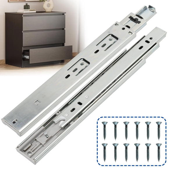 Correderas para cajón Ourshom de 10" de extensión total, 68 kg de carga
