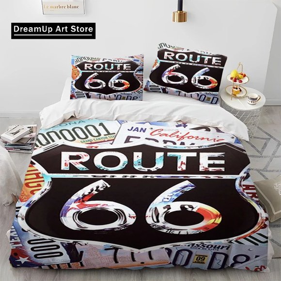 Historic Route Mother Road Bedding Set Boys Girls Duvet Cover Pillowcase Bed Adult Bedroom