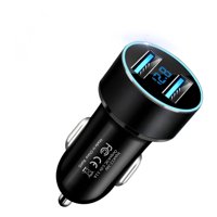 Ryc - Cargador Auto Doble Usb 3.1A Con Voltímetro 12-24V Adaptador Surtido Cc321