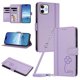 thumbnail image 1 of Funda Cartera Trébol para iPhone 12/12 Pro con Ranuras Tarjetas y Carga Inalámbrica Morado claro, 1 of 6