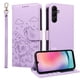thumbnail image 1 of Funda Cartera para Samsung Galaxy A24 4G Perro Cachorro Grabado con Tarjetas Soporte Correa Morado, 1 of 6
