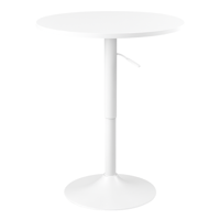 Moboi - Mesa De Bar Regulable En Altura 60Cm Diametro Full Blanco