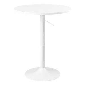 Moboi - Mesa De Bar Regulable En Altura 60Cm Diametro Full Blanco