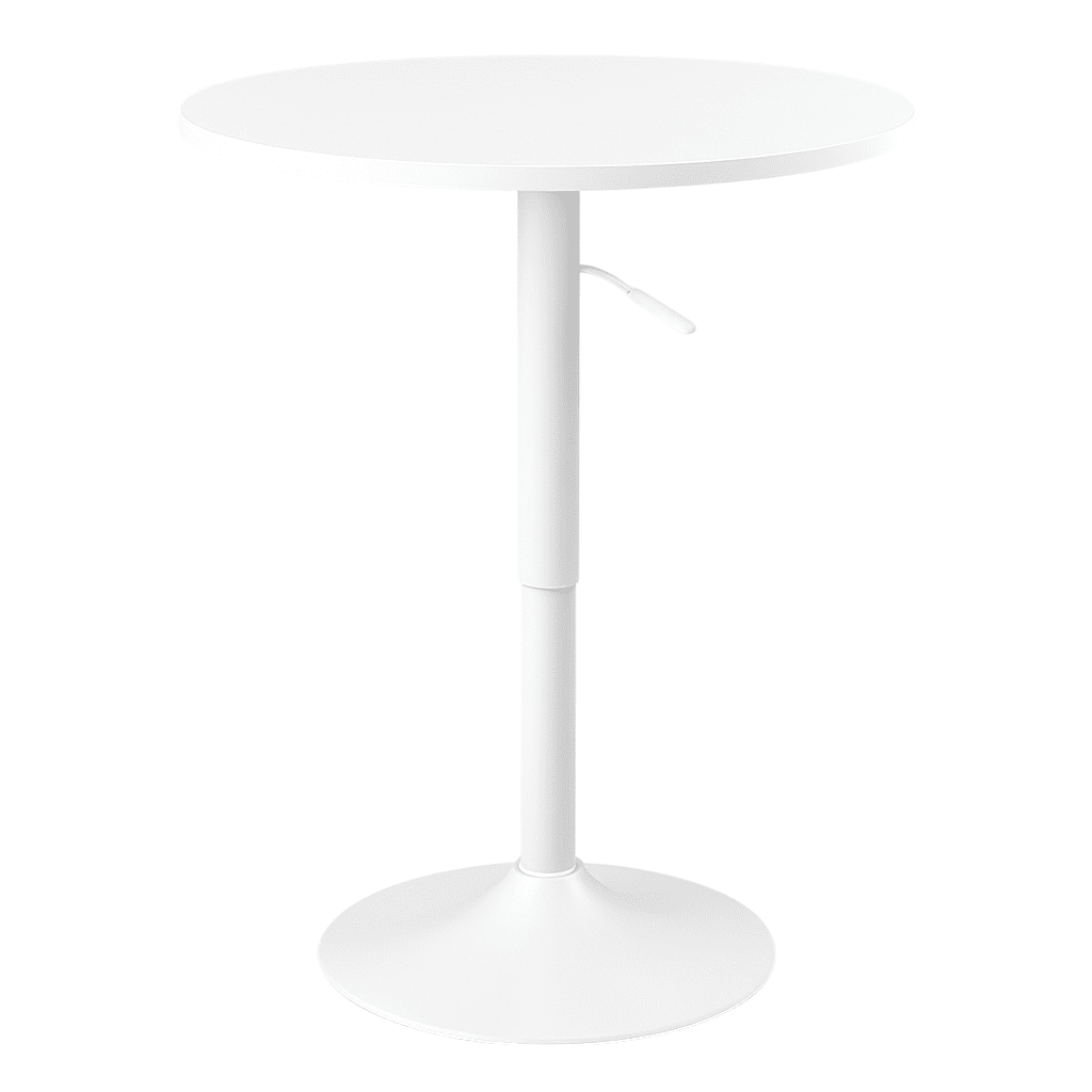 Moboi - Mesa De Bar Regulable En Altura 60cm Diametro Full Blanco
