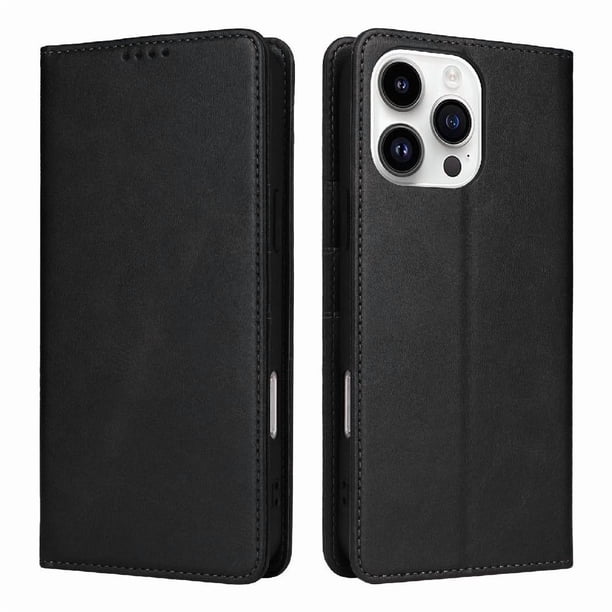Funda Cartera para iPhone 14 Pro con Ranuras Tarjetas y Soporte - Protección Completa Negro