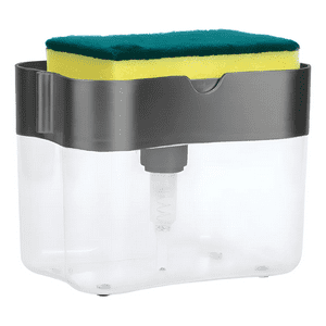 Genérico - Dispensador De Lavalozas Manual De 400Ml + Esponja Color Gris