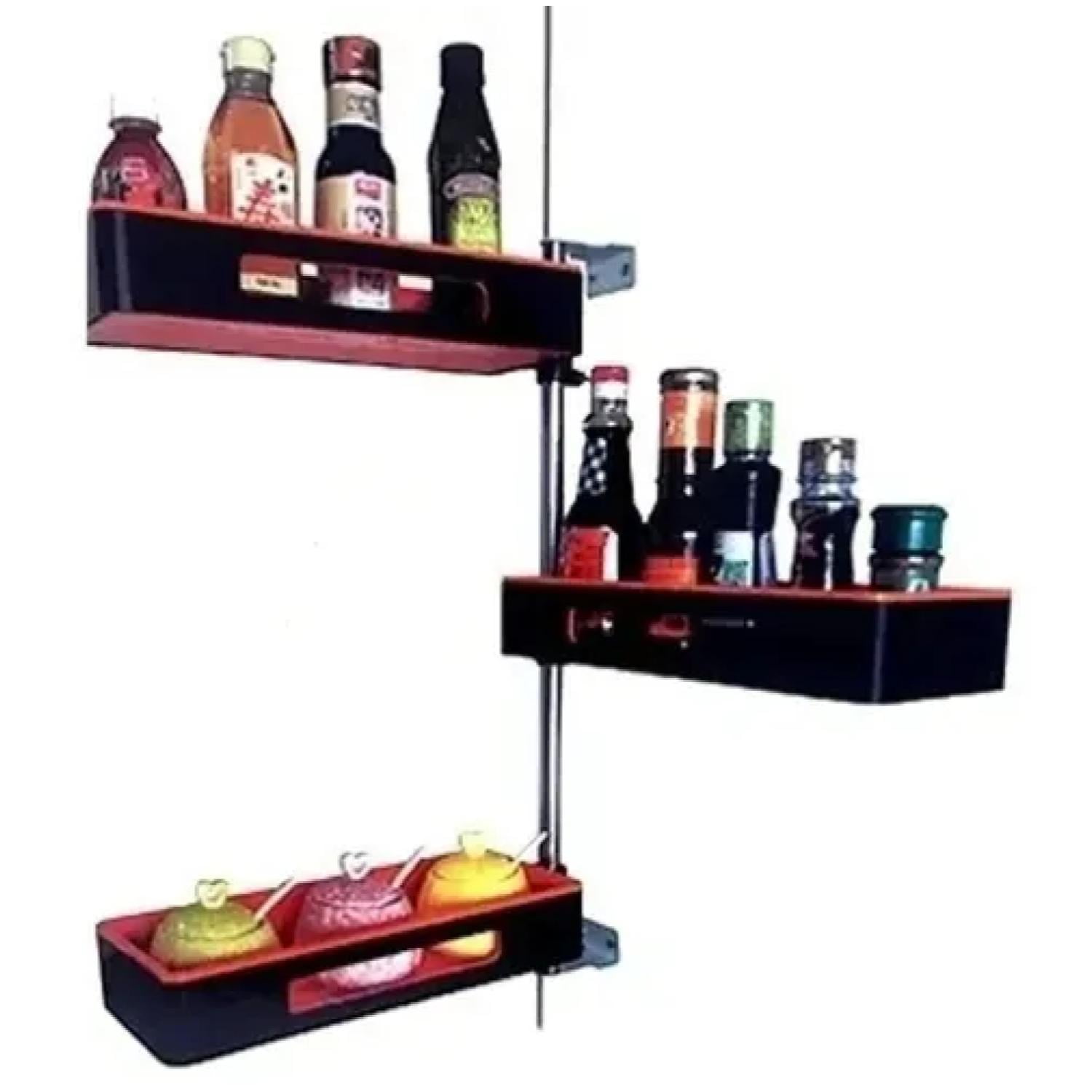 Total Click - Estante Giratorio De Esquina 3 Niveles Para Cocina O Baño