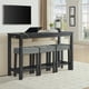 thumbnail image 2 of 59 Inch Bar Table, Dining Table, Sofa Table with Power Outlet, 3 Upholstered Stools, 4 Piece Bar Table and Chair Set for Living Room, Dining Room, Kitchen, 2 of 3