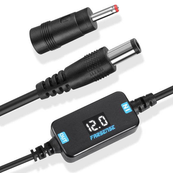 Cable de alimentación USB a 12 V Step Up FARSENSE con pantalla de voltaje