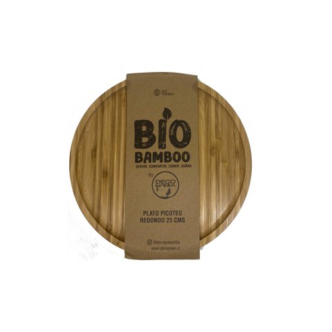 Decogreen - Plato Picoteo Redondo Bio Bamboo 25Cm