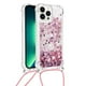 thumbnail image 1 of Funda FOXDOCK para iPhone 14 Pro con Cuerda Ajustable, Brillo Líquido, Protección Antigolpes y Lente – Ideal para Regalo, 1 of 6