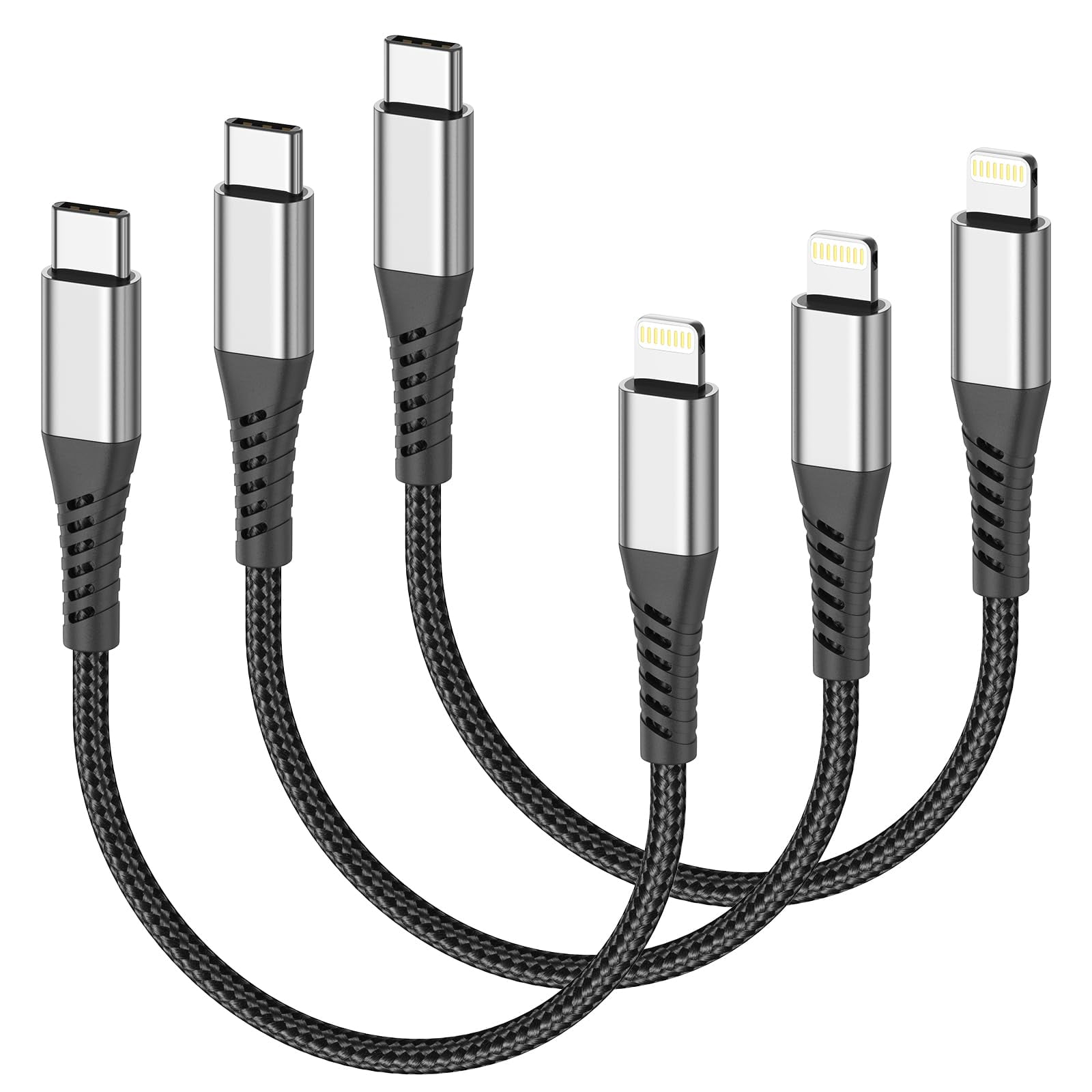 Cable Usb C A Lightning Acevien, 15 Cm, Corto, Paquete De 3 Unidades Para Iphone