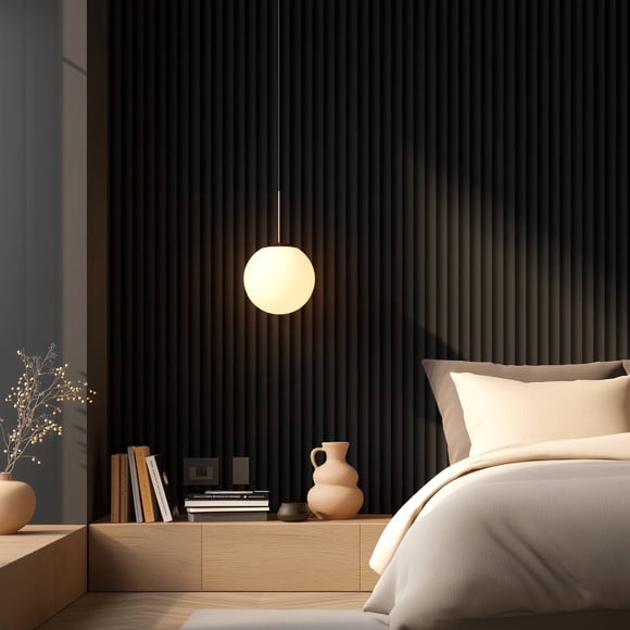 Revestimiento Pintado Negro Convexo 2440x120 mm - 1 Tabla