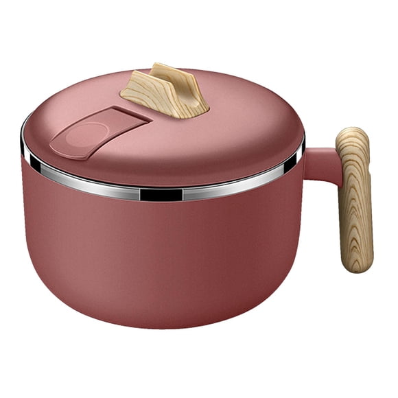 Speedy Ramen Cooker Ramen Bowl Ensaladera con asas Tazón de servir portátil Tazón de sopa Tazón de fideos para Picnic Cocina Hogar Cocina instantánea Rojo