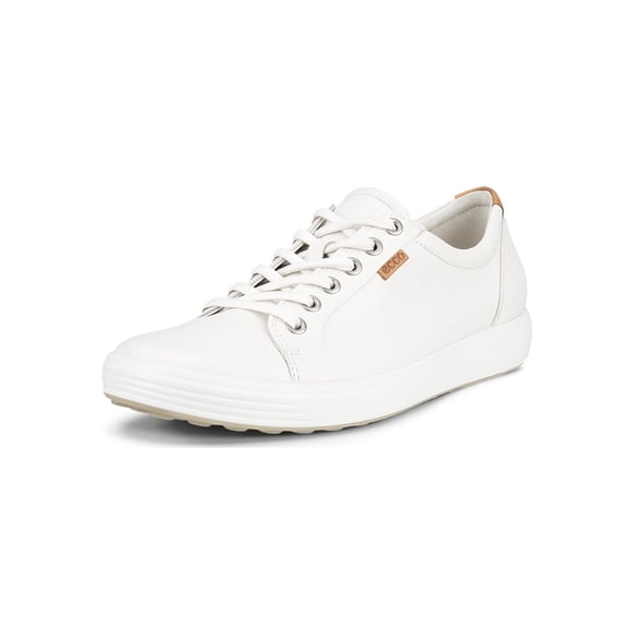 Zapatilla ECCO Soft 7 para mujer, cuero blanco, talla 8-8.5