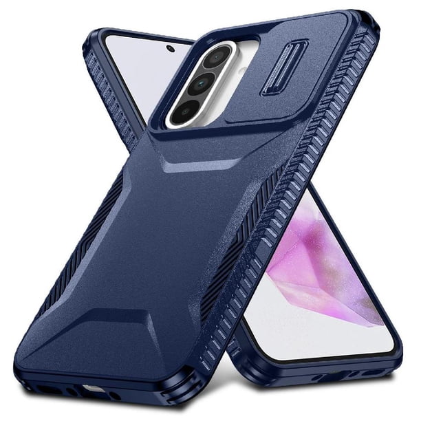Funda Resistente para Samusng Galaxy A36 5G con Tapa Deslizante y Protección Militar Azul