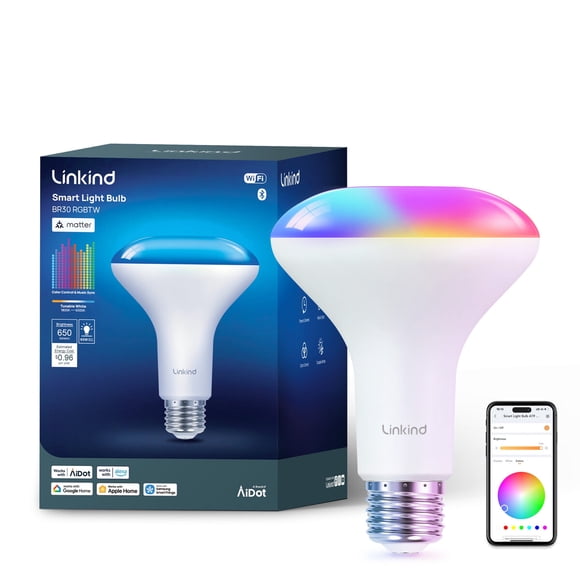 Ampolleta LED Linkind BR30 Smart E26 Multicolor WiFi 9W