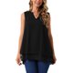 thumbnail image 1 of INSPIRE CHIC Blusa de Chifón para Mujer Cuello en V Sin Mangas Doble Capa Tops de Tanque Sueltos Túnica Casual Camisas L Negro, 1 of 6