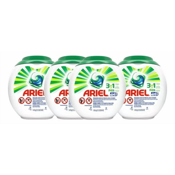 Pack x 4 Detergente Cápsulas Ariel Pods 57 Unidades