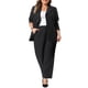 thumbnail image 2 of Agnes Orinda Traje de Oficina Casual de Negocios para Mujer de Talla Grande 2 Piezas Blazer de Solapa y Pantalones de Pierna Ancha 1X Negro, 2 of 6