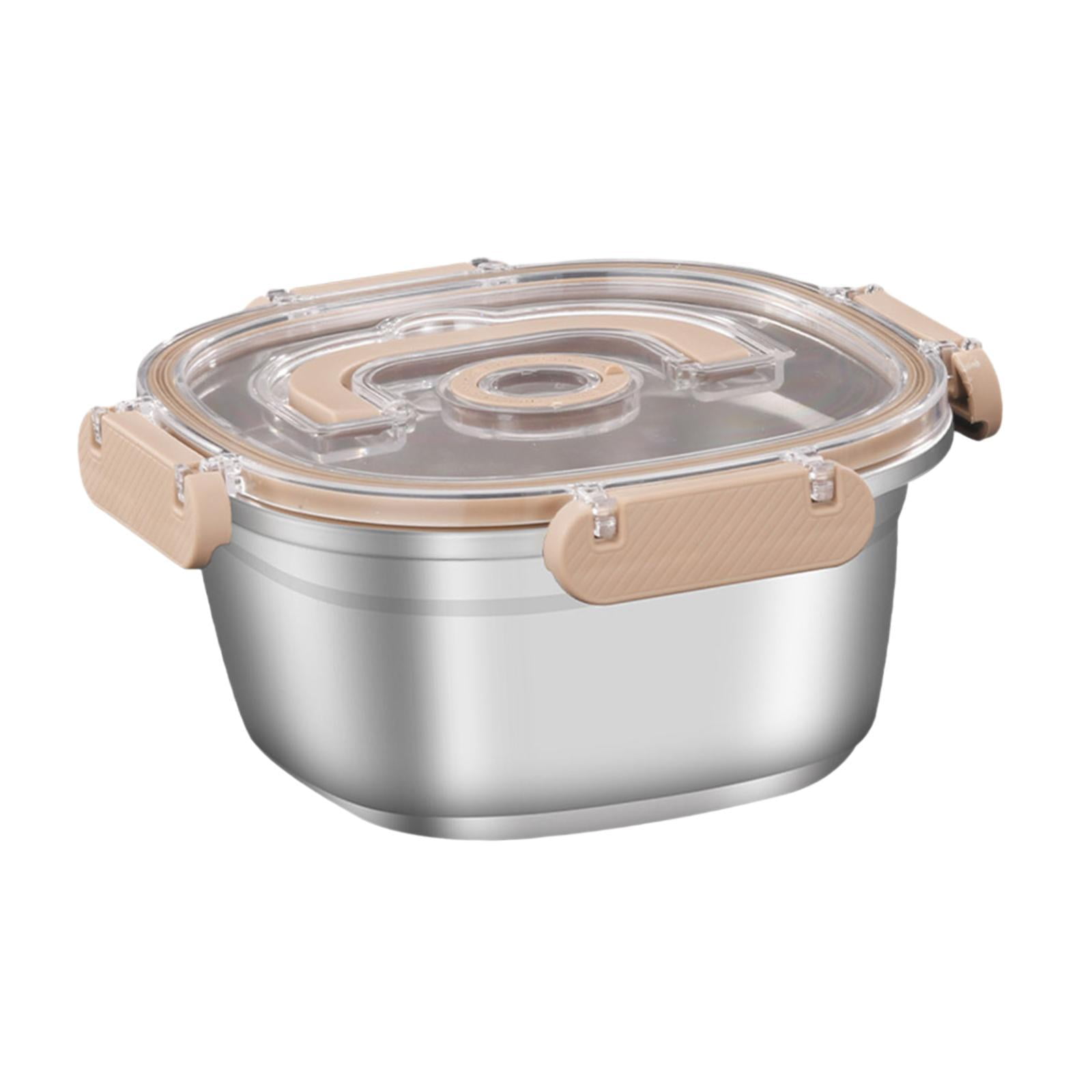 Magideal - Recipiente Para Alimentos De Acero Inoxidable, Recipiente Para Preparación De Comidas, Fácil De Limpiar Con Tapa, Fiambrera De Acero Inoxidable Para T 1000 Ml