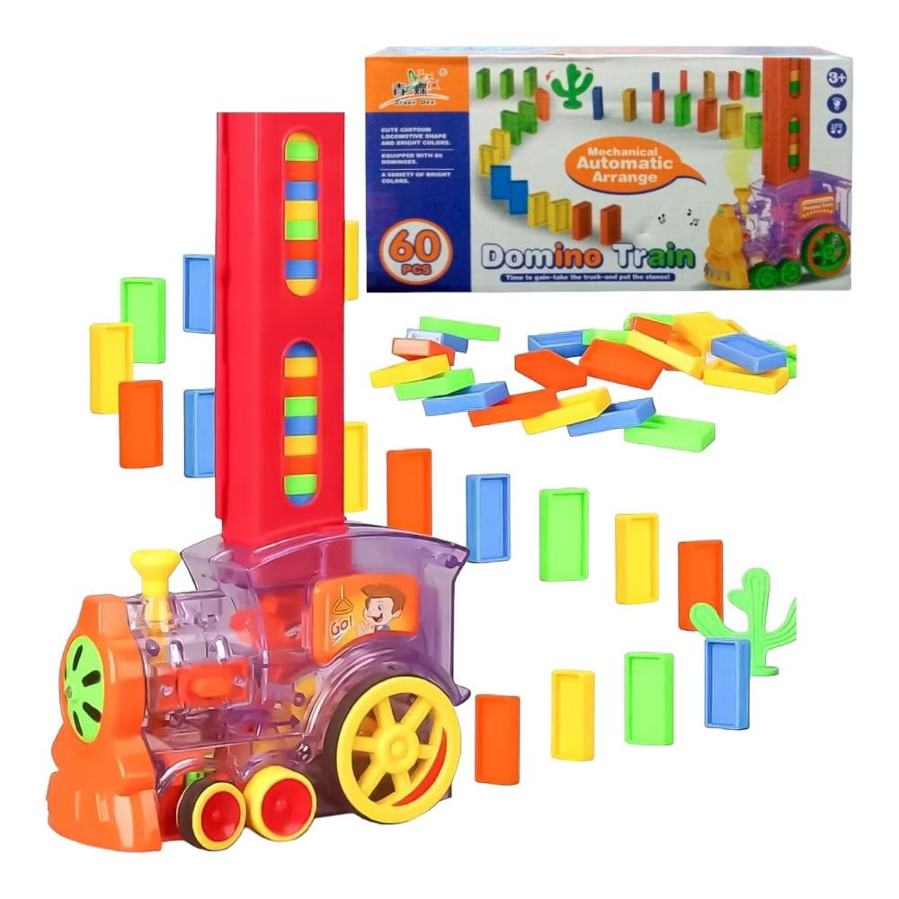 N-ofertas - Juego Tren Domino Didactico Luces Sonido Niños 60 Pcs